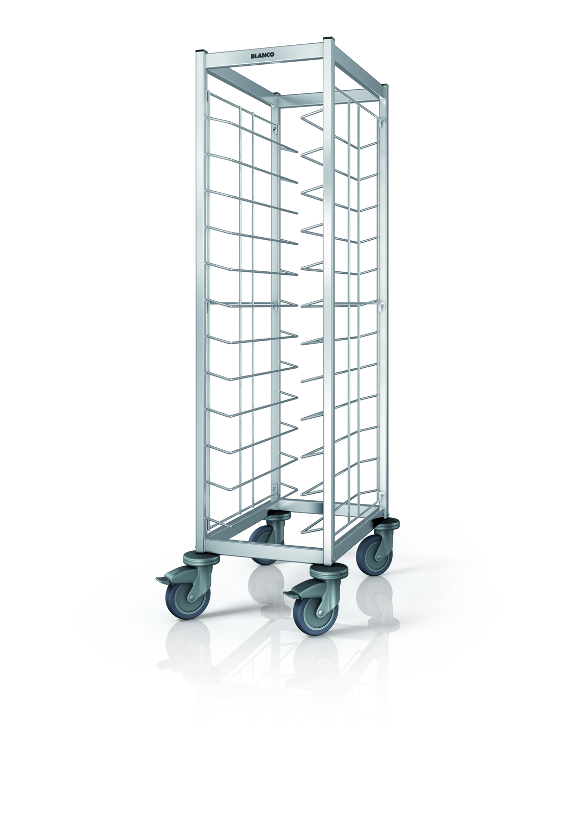 Tablett-Abräumwagen TAW 12 EN, Kap.: 12 EN-Tabletts (530 x 370 mm), Trgf.: max. 150 kg, LxBxH: 51,3 x 67,3 x 155 cm