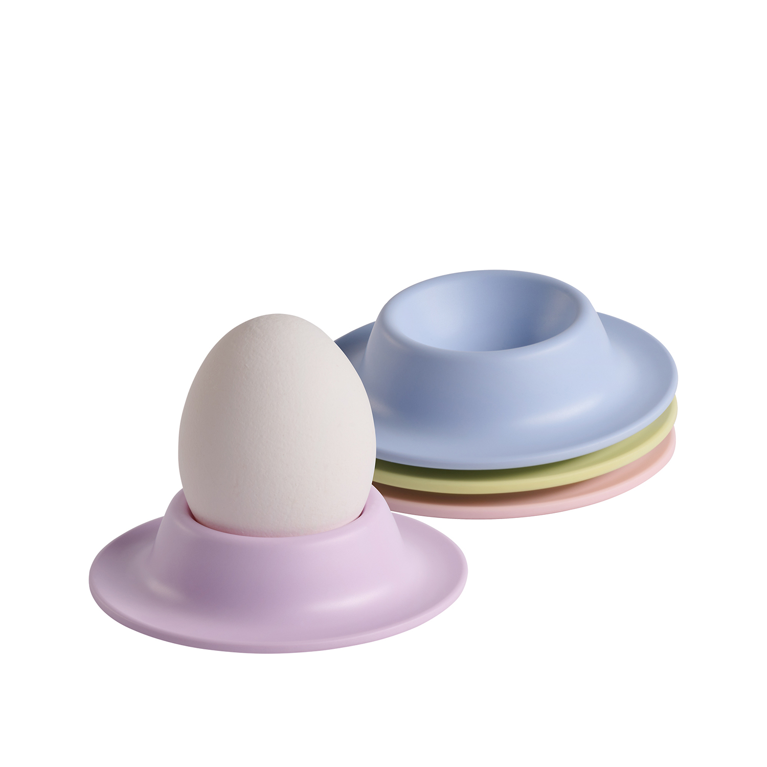 Eierbecher EGGY, 4er Set, bunt sortiert matt, D: 8,5 cm, H: 2 cm