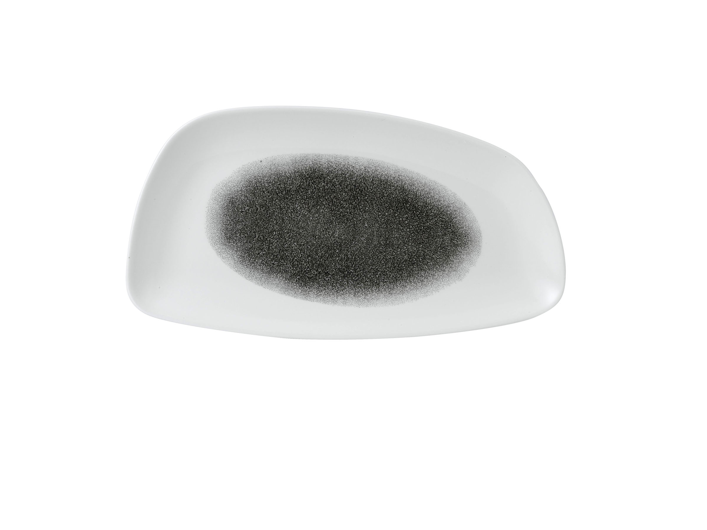 Churchill, Raku : Quartz Black - Chefs Geo Platte, asymmetrisch, 35 x 18,5 cm
