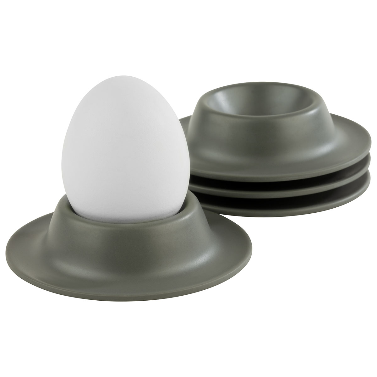 Eierbecher EGGY, 4er-Set, Melamin, D: 8,5 cm, H: 2 cm, Fb. grau matt