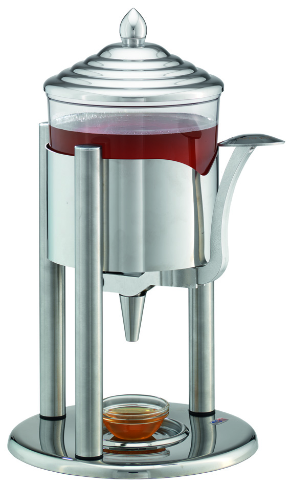 ELEGANCE Honigspender für 1 kg flüssigen Honig, Edelstahl, klarer Behälter, L: 235 mm, B: 210 mm, H: 350 mm