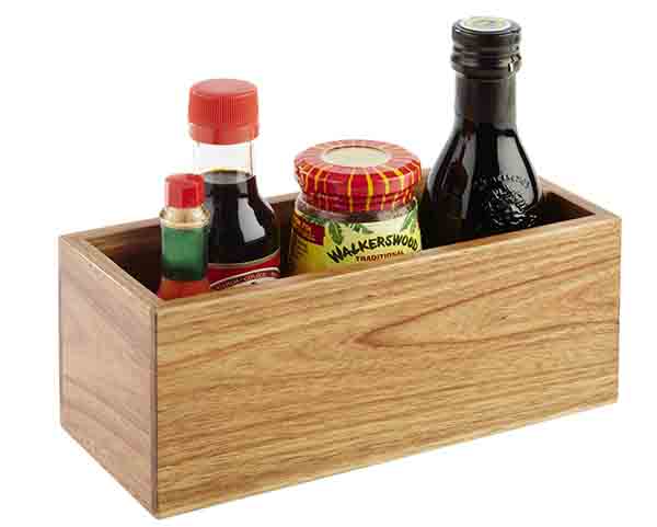 Table Caddy 23 x 10 x 10 cm, Akazienholz, Innen: 22,5 x 6 cm