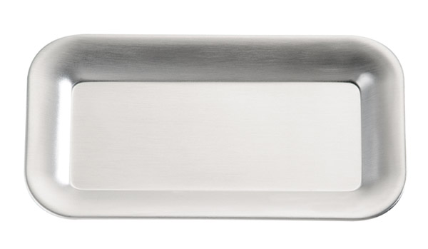 Tablett PURE, 20 x 11 cm, Edelstahl, matt poliert, 2 Schalen