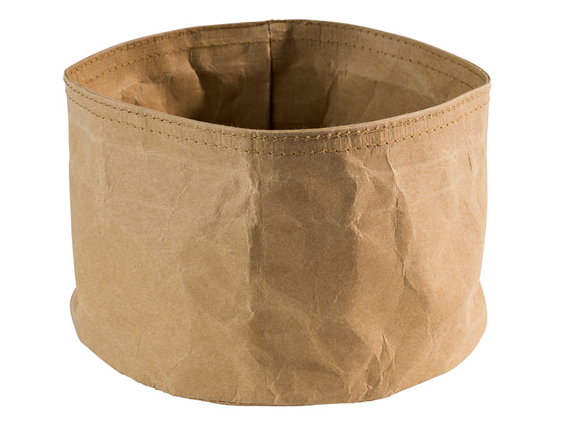 Brottasche PAPERBAG D: 17 cm, H: 11 cm Papier in Lederoptik, Fb. beige