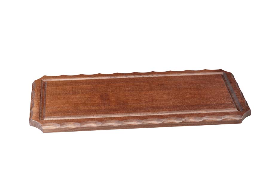 Steakbrett m. Rille, rechteckig, dunkel, 56 x 25 x 2 cm