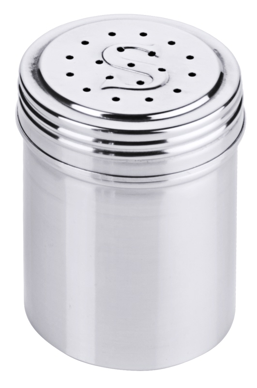 Salzstreuer, I: 0,3 ltr., D: 7 cm, H: 9 cm, Edelstahl