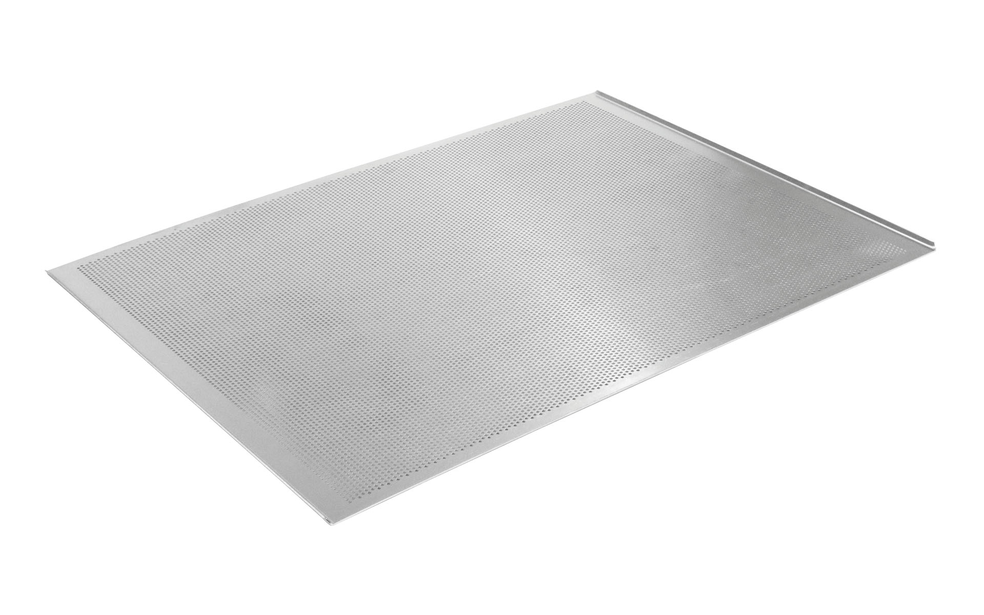 Lochblech, Aluminium, 2 Seiten 45°, lange Seiten offen, Lochung 3 mm, 780 x 580 x 10 mm