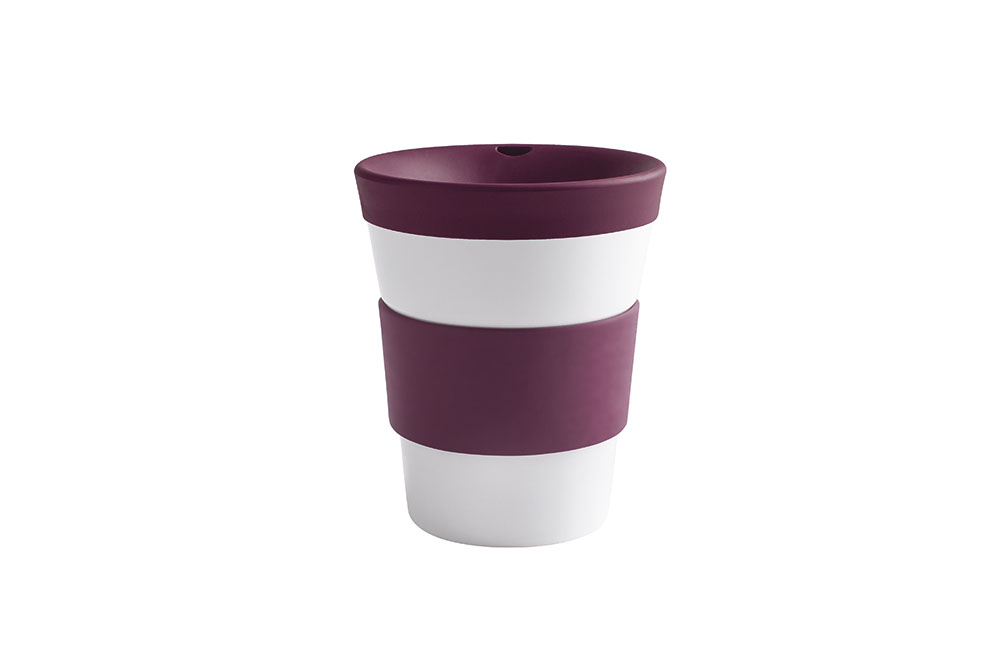 Kahla, Cupit - Becher mit Trinkdeckel 0,35 ltr., Banderole glatt: wild berry
