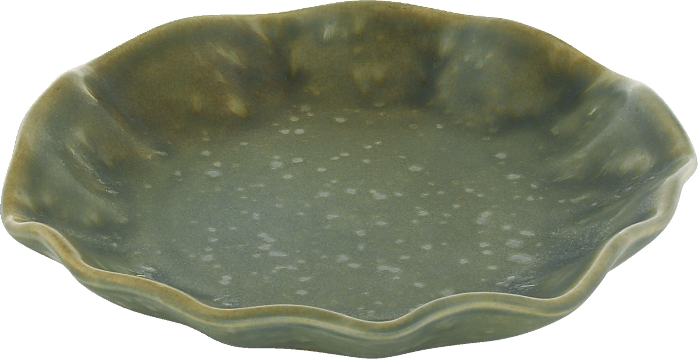 Playground, Steinzeug - NAMI : Teller, flach, rund, olive, 16 cm
