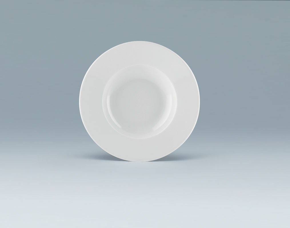 Schönwald, Fine Dining - Teller, tief, Fahne, weiss, uni, 24 cm/ 0,23 ltr.