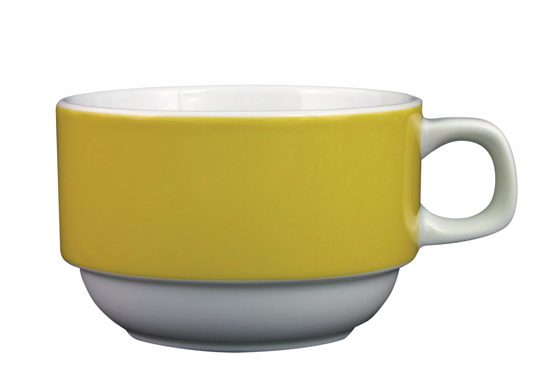 Eschenbach, Color - Kaffee-Obere stapelbar, weiss/ gelb, 0,18 ltr.