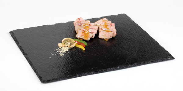 GN 1/2 Naturschieferplatte SUPERBOX 32,5 x 26,5 cm, Materialstärke 6 - 9 mm, gebrochene Kanten