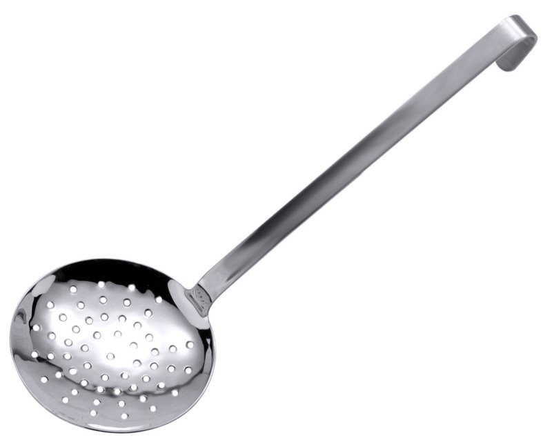 Schaumlöffel kurz, Edelstahl, D: 12 cm, Stiellänge: 25 cm