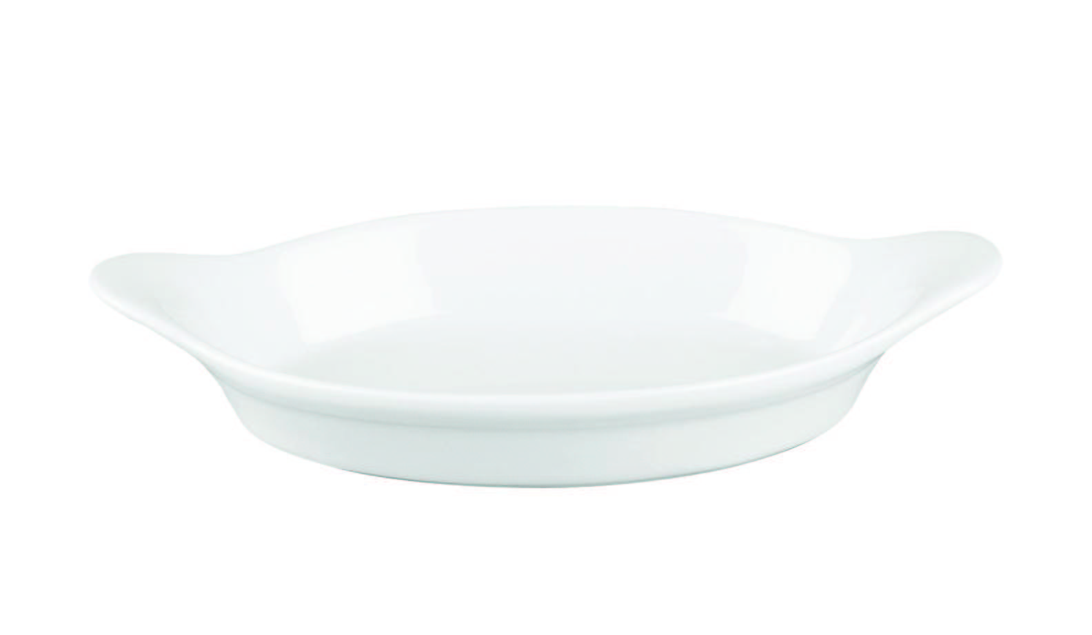 Churchill, Cookware - Backform oval m. 2 Griffen, uni/ weiss, 20,5 x 11,3 cm/ 0,26 ltr.