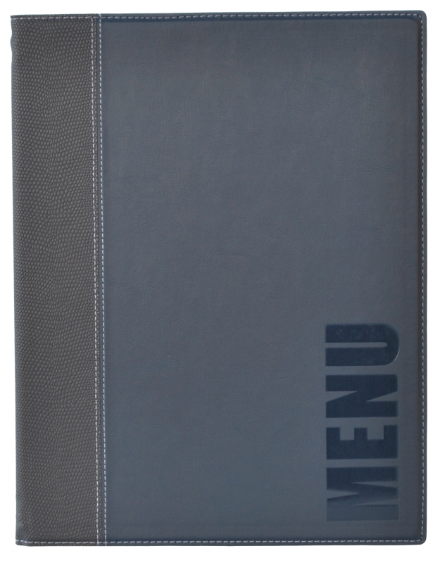 Speisekartenmappe A4, Kunstleder, blau, H: 34 cm, B: 24 cm