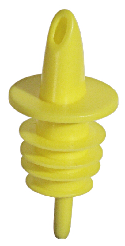 Flaschenausgießer, gelb, PE, L: 7 cm, Durchlauf: 4 mm
