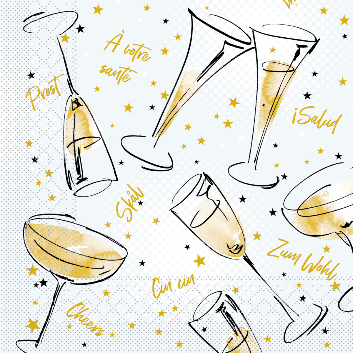 Servietten - Sylvestermotiv CHEERS Tissue