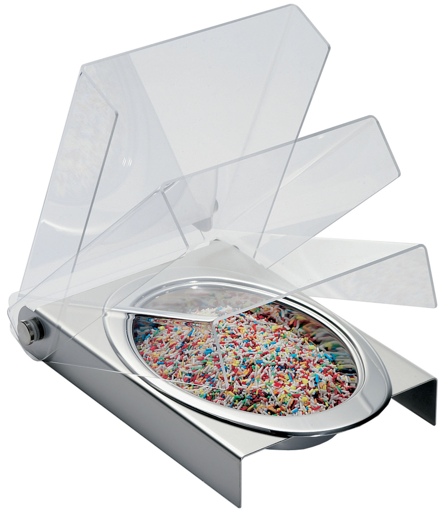 Streuselbox m. Klappdeckel - Modell 680, EdSt., Plexiglas, LxBxH: 260 x 170 x 240 mm