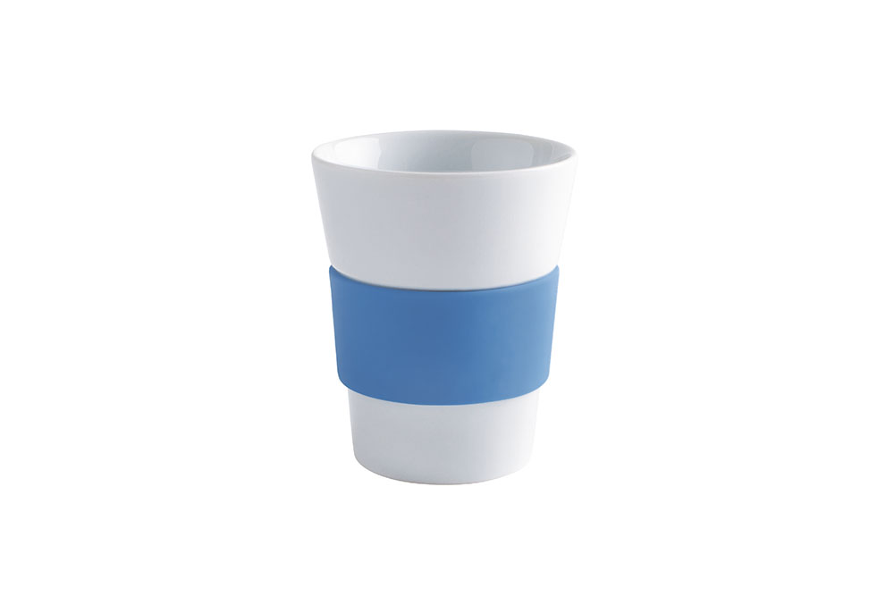 Kahla, Cupit - Becher mit Trinkdeckel 0,35 ltr., Banderole glatt: sky blue