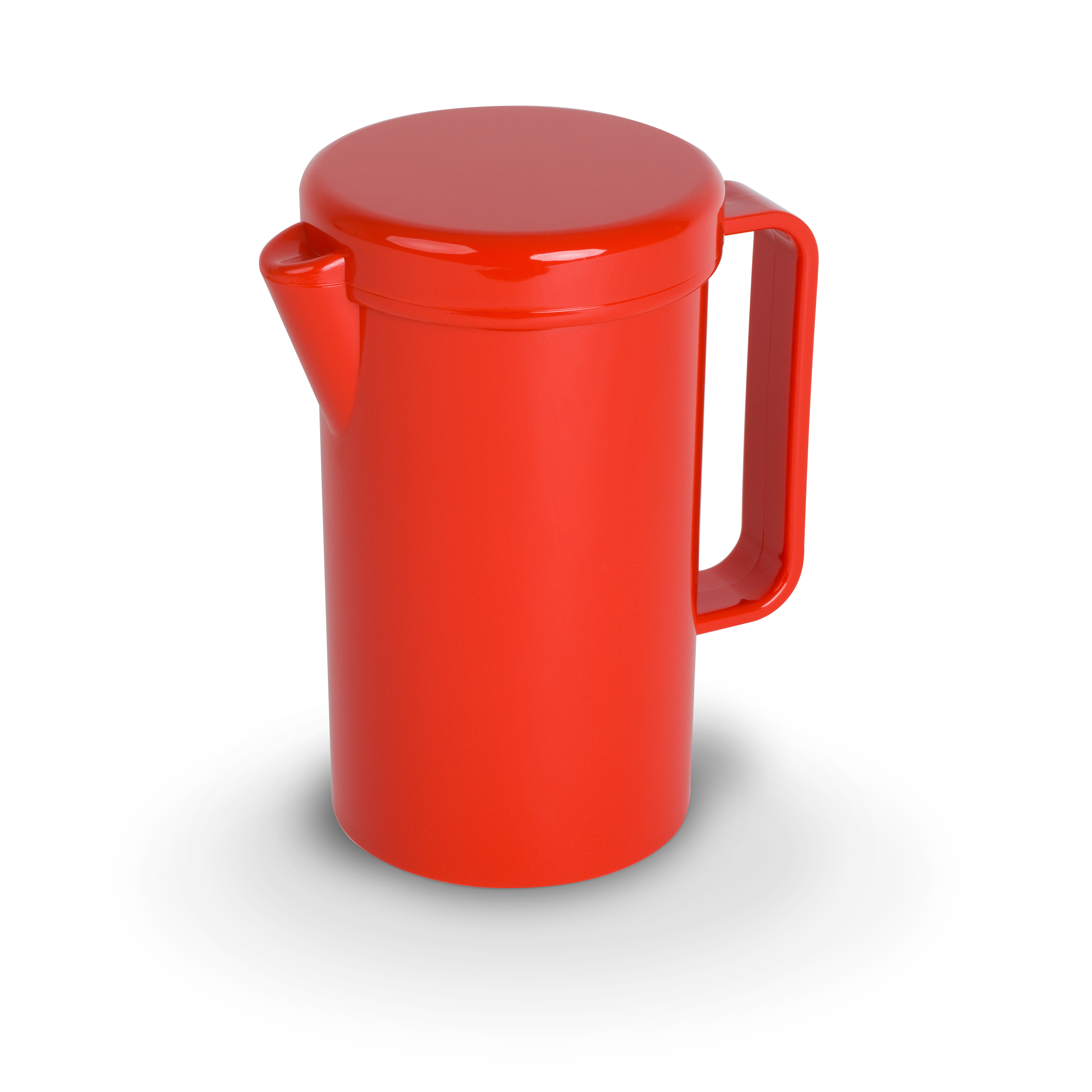 Kanne mit Deckel PC, uni, rot, D x H: 10,5 x 19,5 cm/ 1,30 ltr.