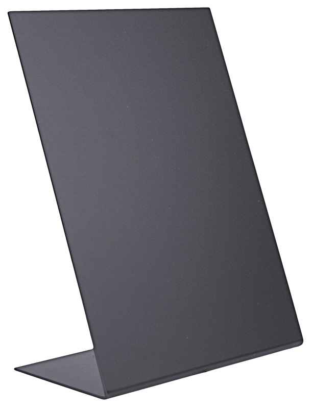 Kreidetafel L-Form A5, schwarzes Acryl, H: 21 cm, B: 14,8 cm