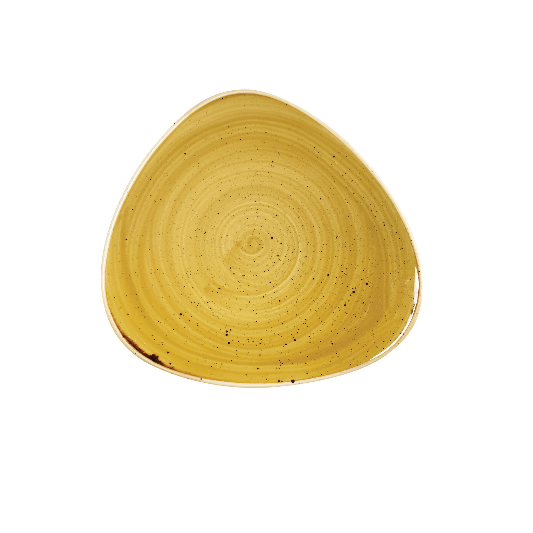 Churchill, Stonecast : Mustard Seed Yellow - Teller flach dreieckig, 24,5 cm