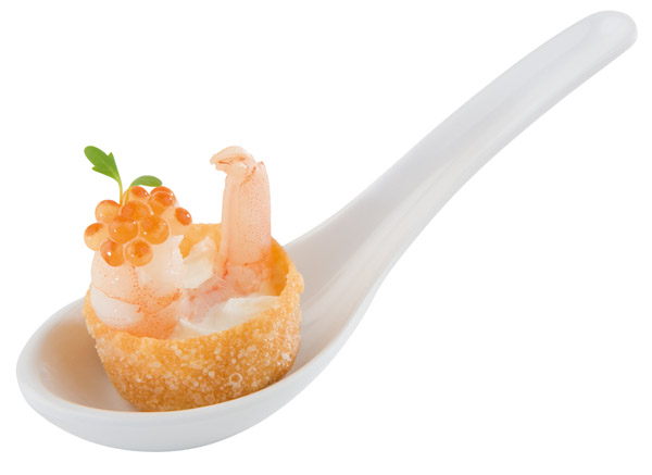 Fingerfoodlöffel FRIENDLY, PET, 13,5 x 4,5 x 4,5 cm, Farbe: weiss