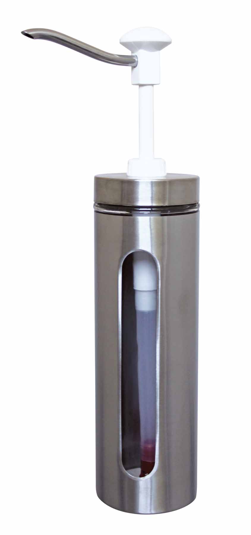 Dosierspender rund, Sichtfenster, 1-fach weiss, Inh. 2 ltr., 98 x 98 x 440 mm