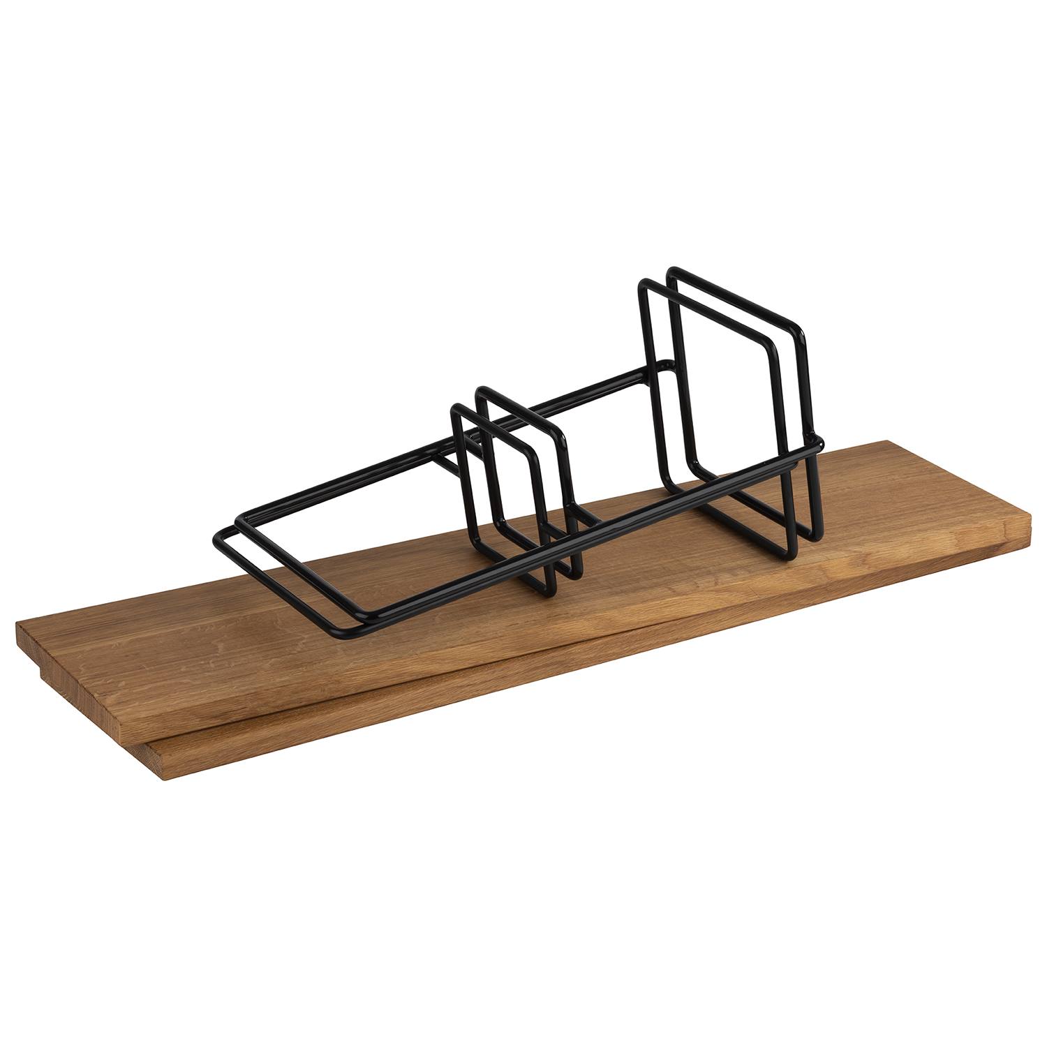2-stufige Etagere, Edelstahl/ Melamin, 3-teilig, 80 x 23 x 40,5 cm
