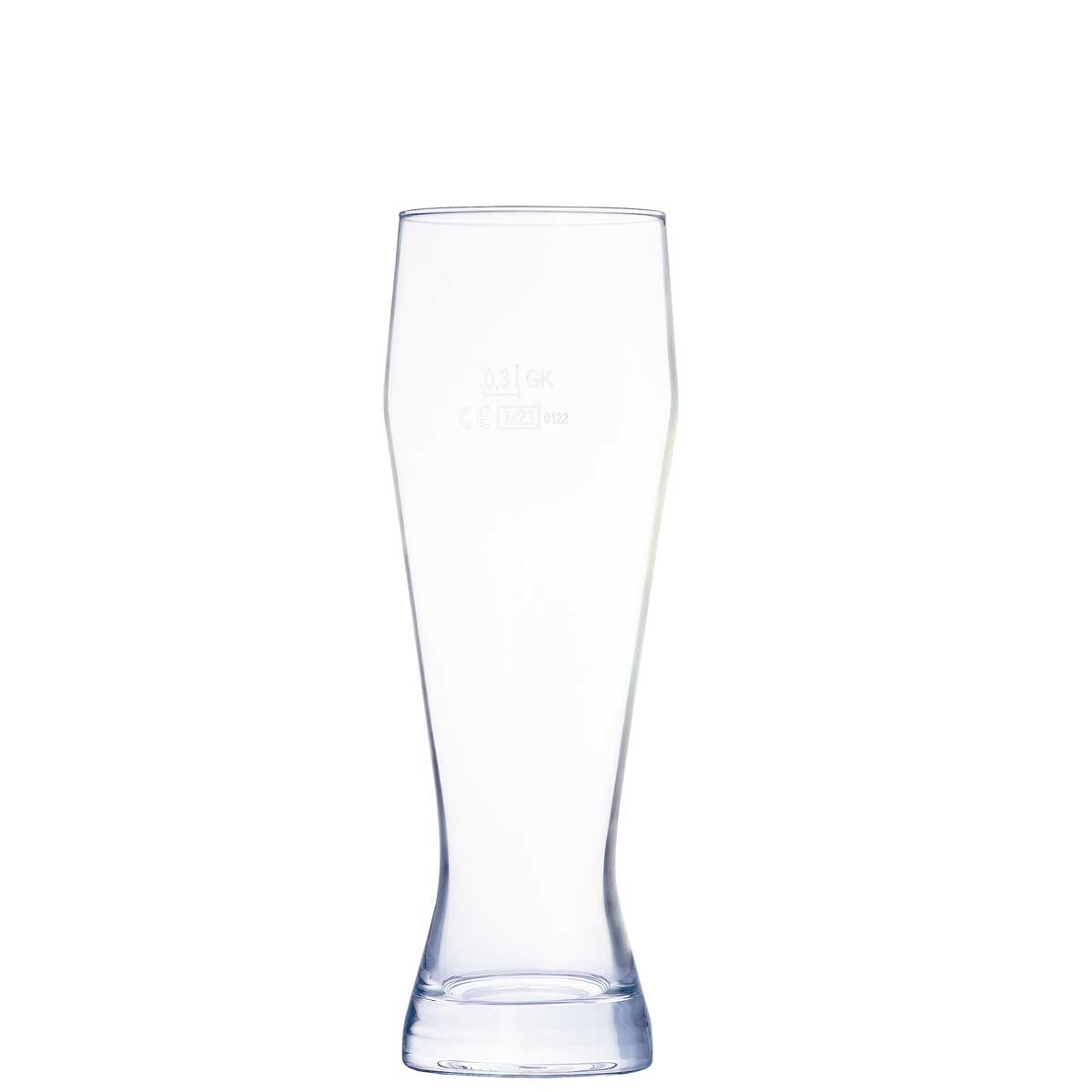 Weizenbierglas klein Bayern 45 cl m. Füllstrich 0.3 ltr. |-|, Inhalt: 450 ml, H: 200 mm, D: 73 mm