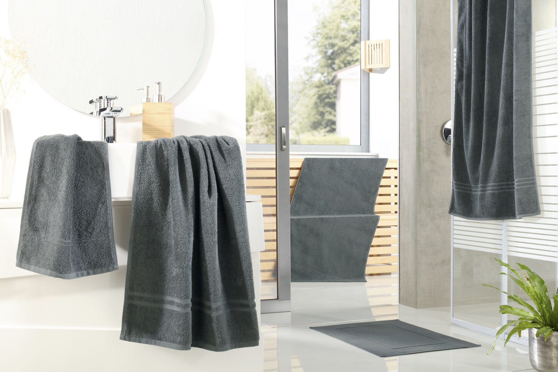 Florenz - Walkfrottier m. HT-Doppelborte, 450 g/ m²