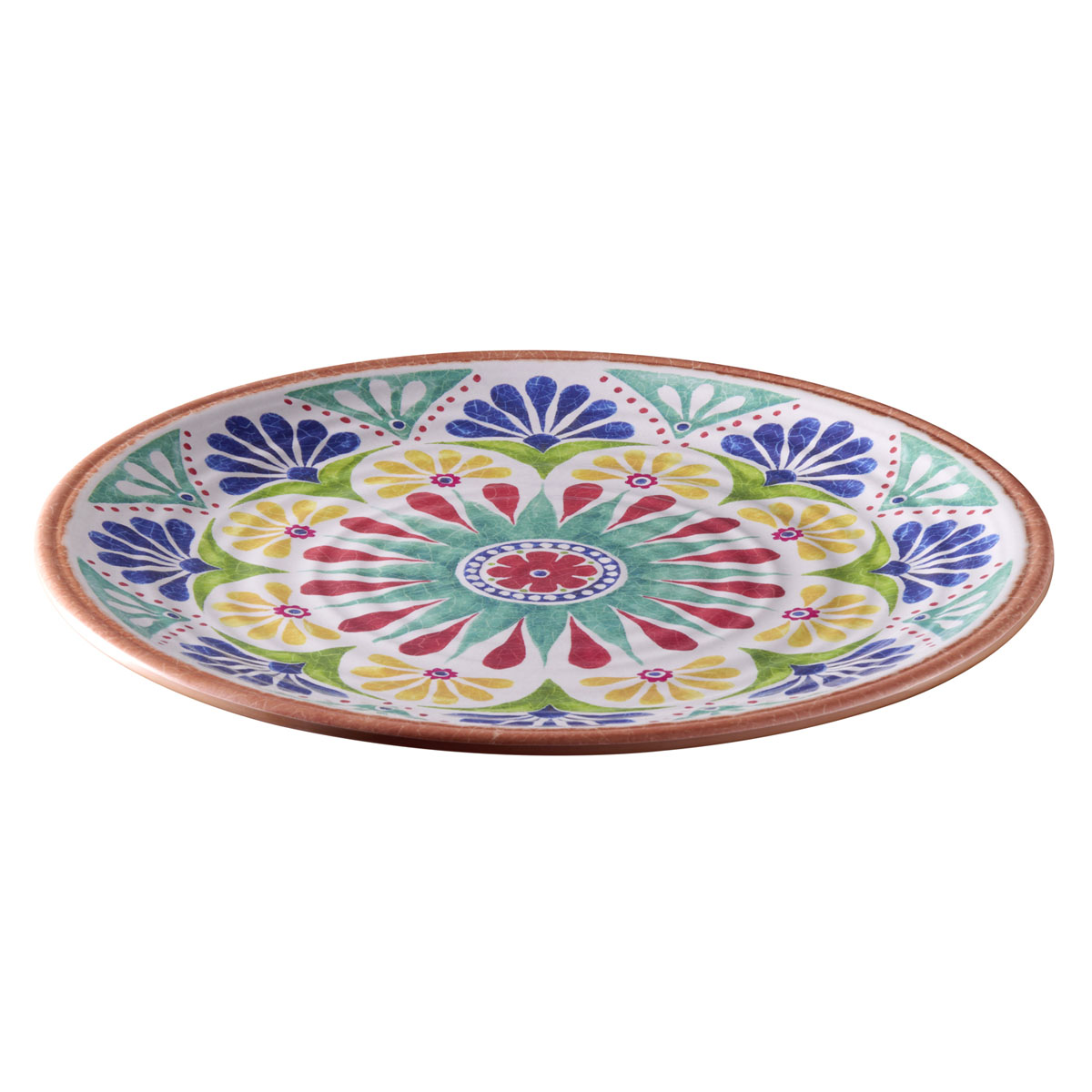 Teller ARABESQUE, Melamin,D: 33 cm, H: 2 cm, innen: Dekor, aussen: Terrakottaoptik