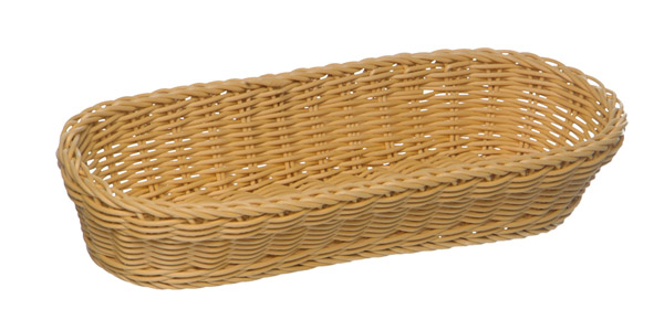 Baguette Korb, oval, 28 x 16 cm, H: 8 cm, PP, Fb. hellbeige