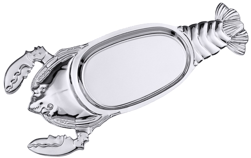 Hummerplatte, verziert, fugenlos, Edelstahl, 28 x 20 cm, L: 59 cm