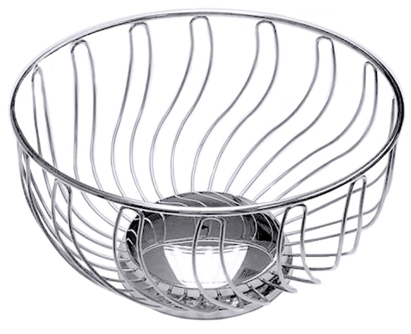Brot-, Obstkorb, rund, Edelstahl, D: 24,5 cm, H: 13 cm