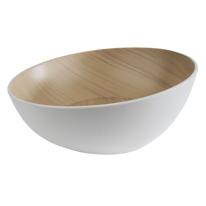 Schale FRIDA, D: 25 cm, H: 8 / 11 cm, Melamin, innen: Holzoptik