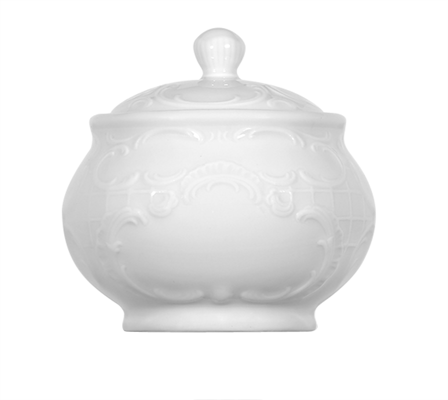 Bauscher, Mozart - Zucker-, Marmeladendose m. Deckel, weiss, uni, 0,25 ltr.