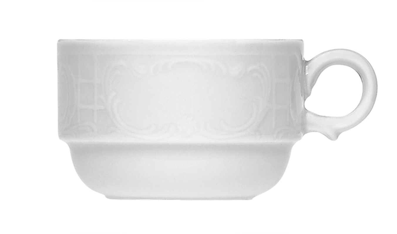 Bauscher, Mozart - Kaffee-Obere stpb., weiss, uni, 0,18 ltr.