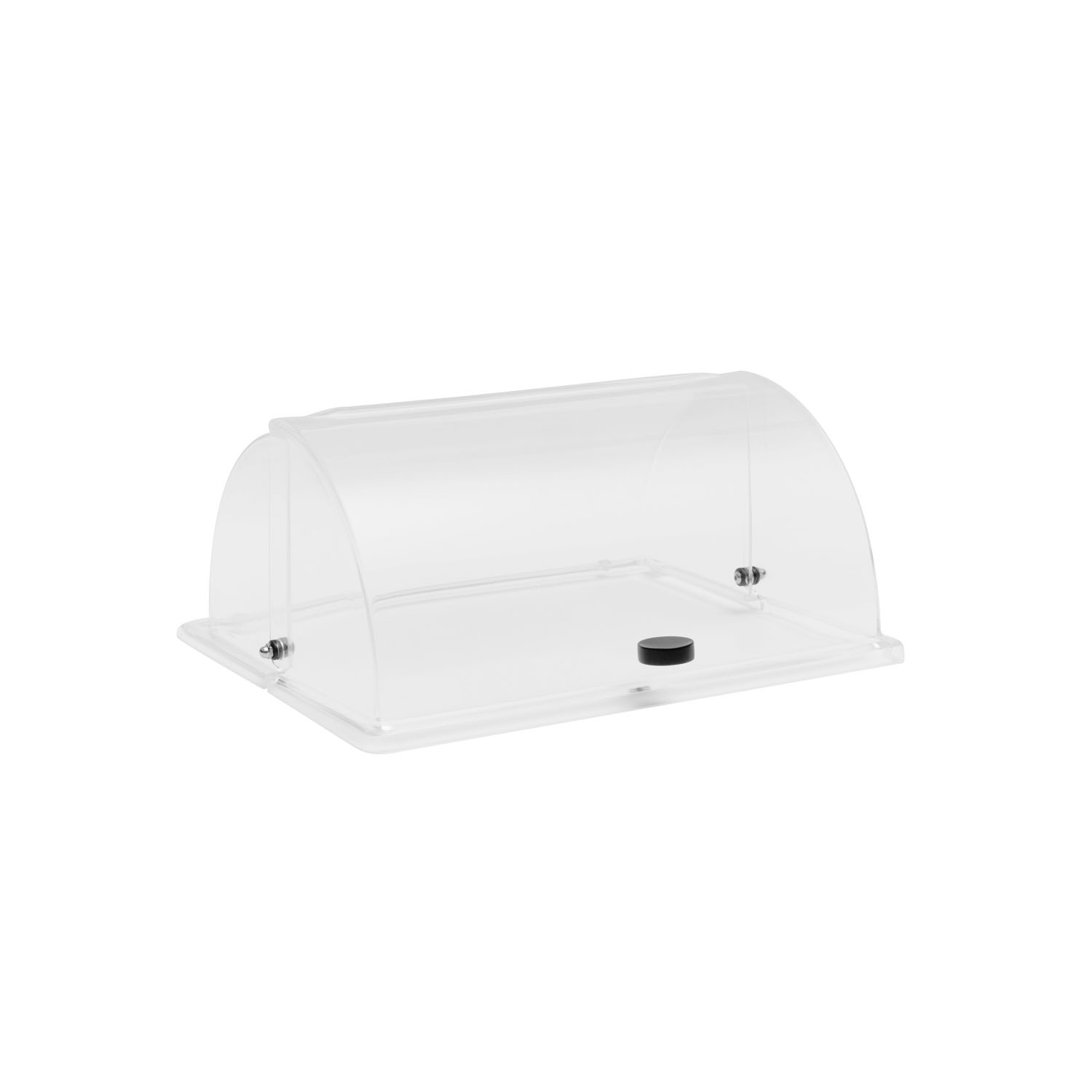 GN 1/2 Rolltophaube, Acryl , schwarzer Griff, 32,5 x 26,5 x 15 cm