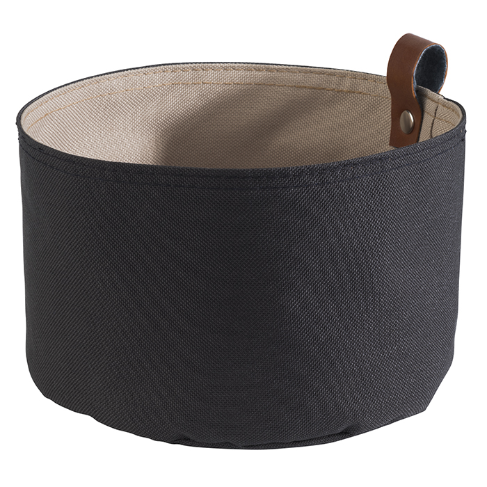 Brottasche, D: 17 cm, H: 11,5 cm, Tetron, beige, dunkelgrau, waschbar bis 30 Grad