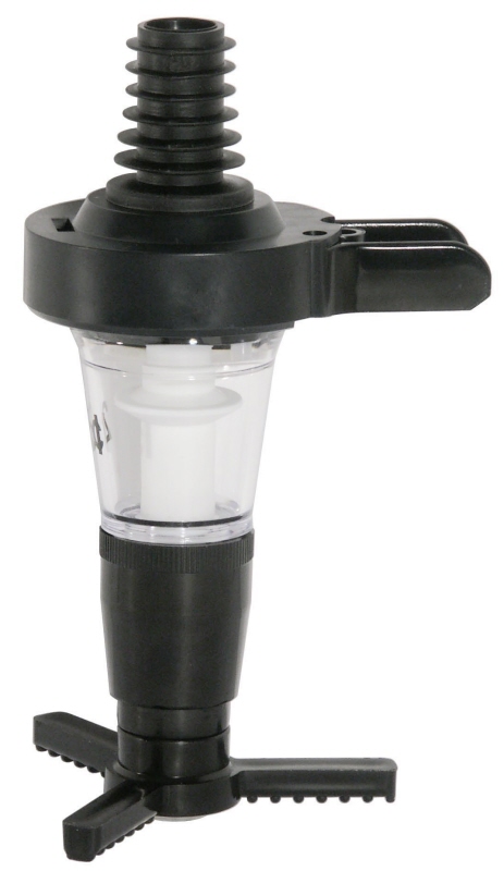 Spirituosen-Dosierer, schwarzer Kunststoff, I: 2 cl, D: 5,5 cm, L: 15 cm