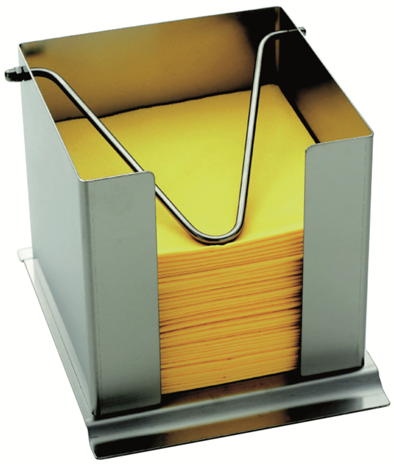 Serviettenbox m. Haltebügel für Servietten 33er/8-fach, Modell 36B, EdSt. 18/10, LxBxH: 170 x 85 x 130 mm