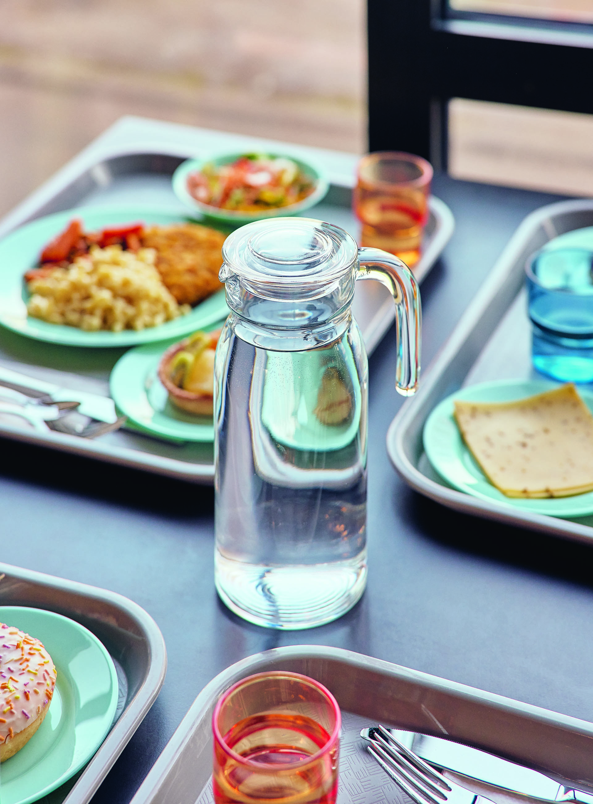 Kühlschrankkrug Spring m. Glasdeckel 100 cl, I: 1000 ml, H: 230 mm, D: 135 x 95 mm