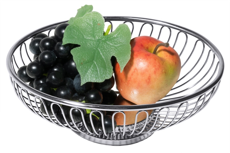 Brot-, Obstkorb, rund, Edelstahl, 20 x 15 cm, H: 6 cm