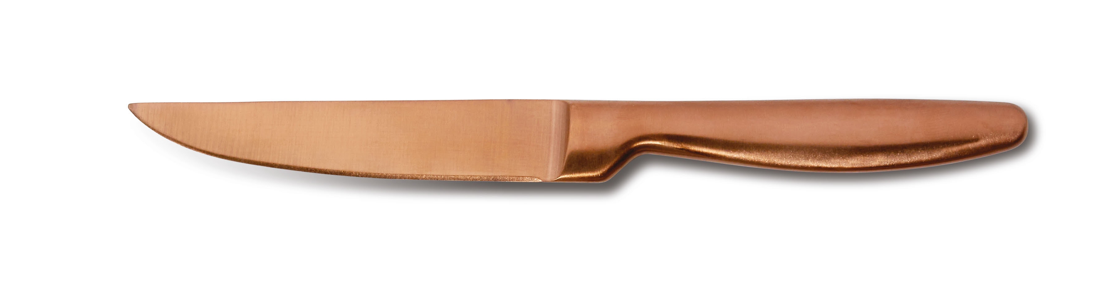 Comas, Boj Satin/ K6 : Kupfer - Steakmesser massiv ChrSt., glatte Schneide, 221 mm