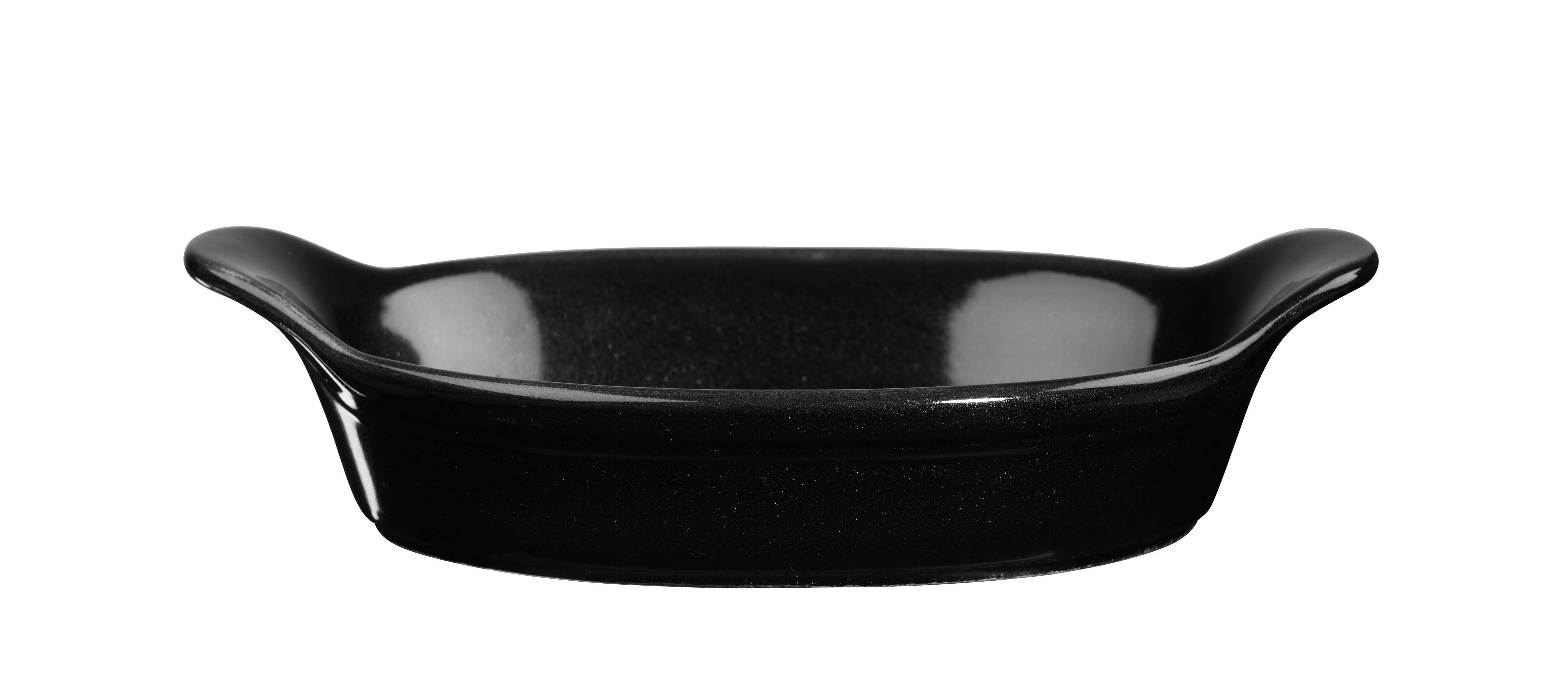 Churchill, Cookware - Backform rund m. 2 Griffen, uni/ schwarz, 15 x 18 cm/ 0,3 ltr.