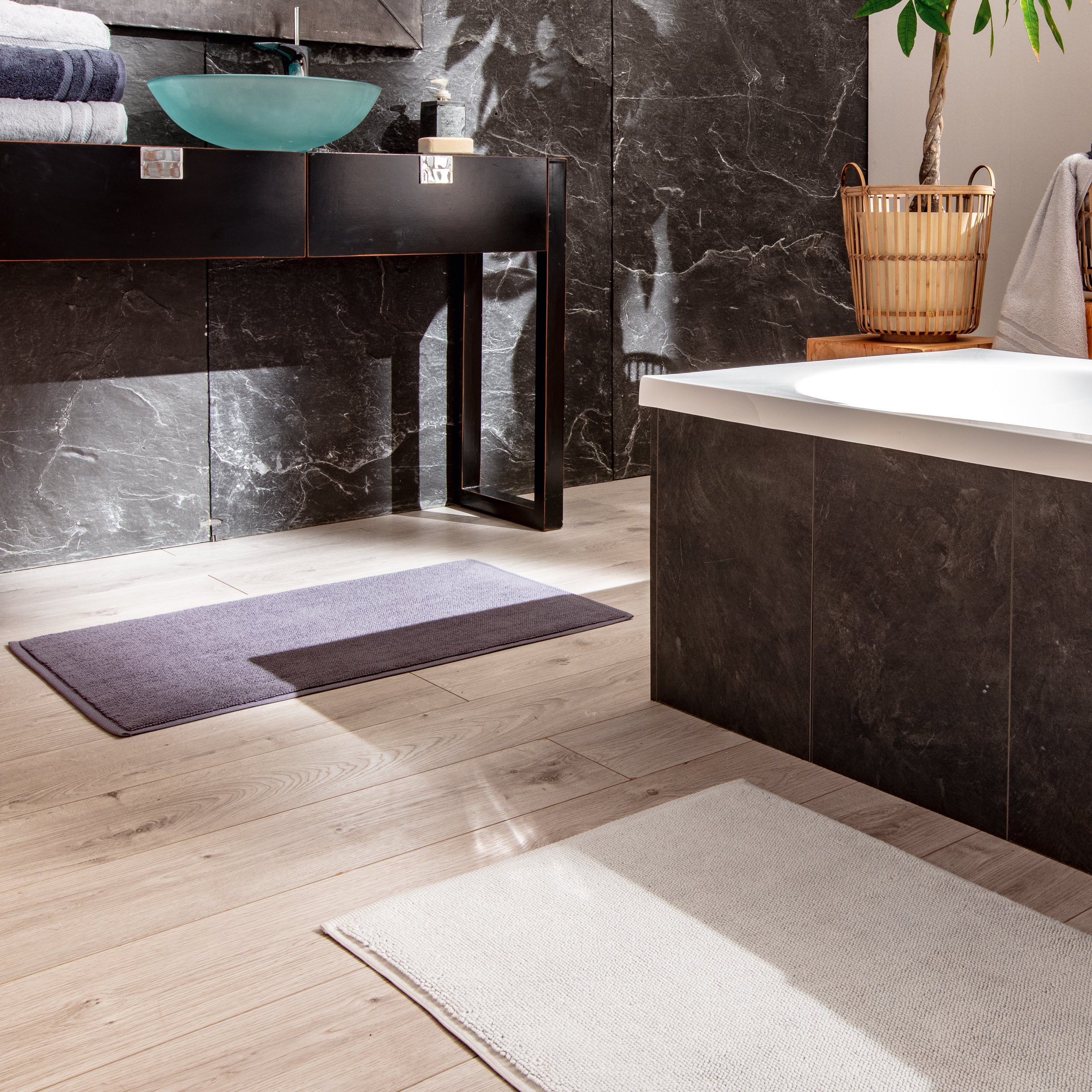 Boston - Badvorleger, Uni - Walkfrottier, Reiskorn-Struktur, 1500 g/ m²