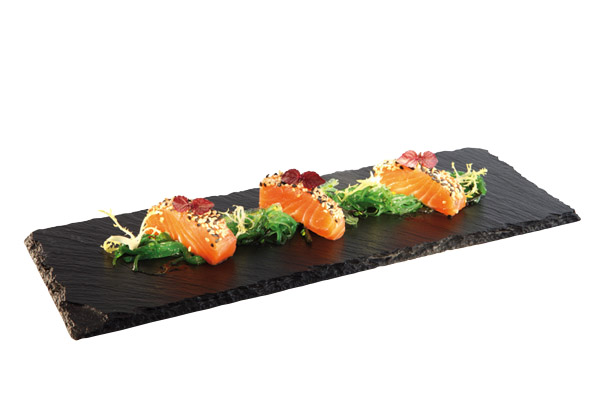 Naturschieferplatte 30 x 12 cm, Materialstärke 6 - 9 mm, gebrochene Kanten