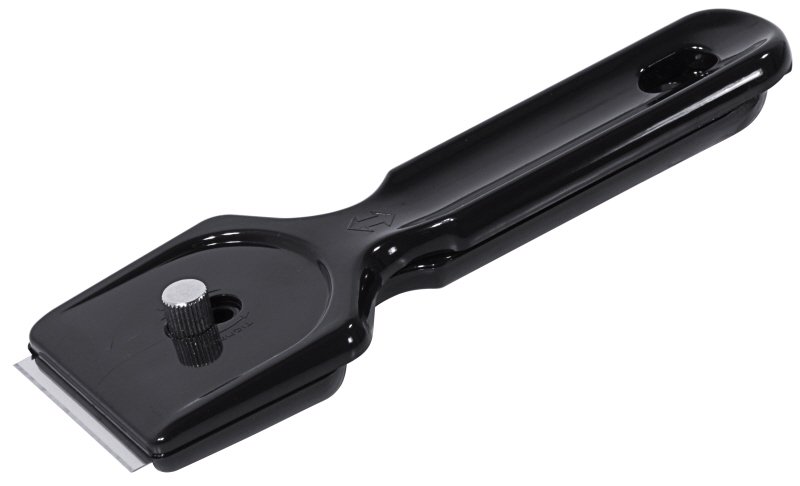 Glasfeld-Schaber, beweglicher Schutzschieber, Kunststoff, L: 13,5 cm, Klingenbreite: 4,5 cm