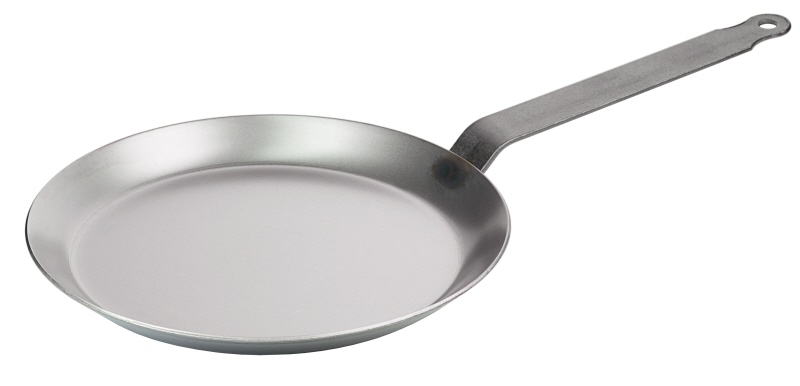Eisen-Crêpes-Pfanne, ungeschwärzt, D: 24 cm, H: 2 cm
